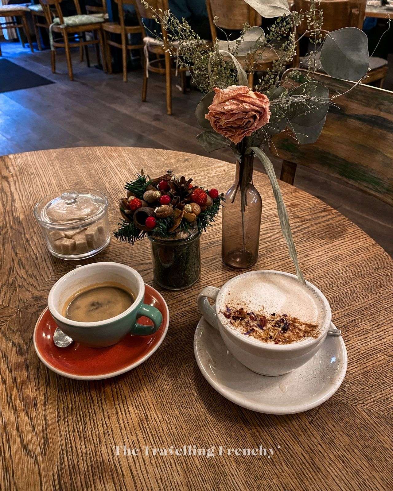 Espresso and Chai Latte from Lžička Café, Prague