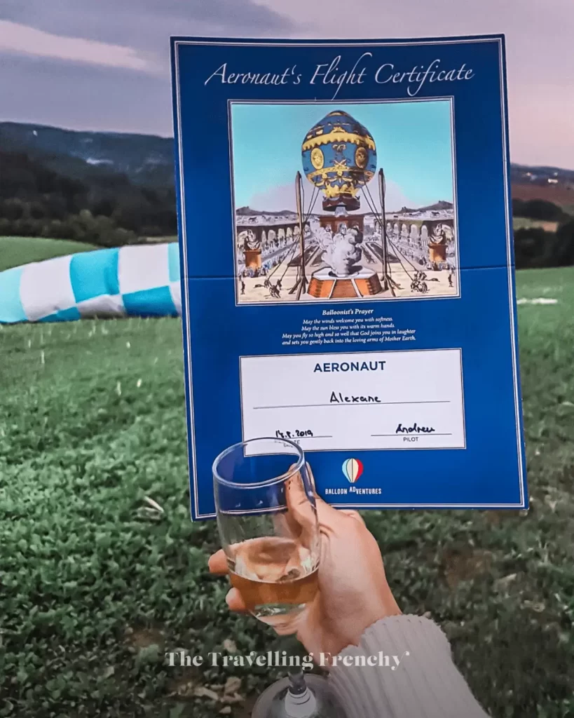 Prague Hot Air Balloon Certificate