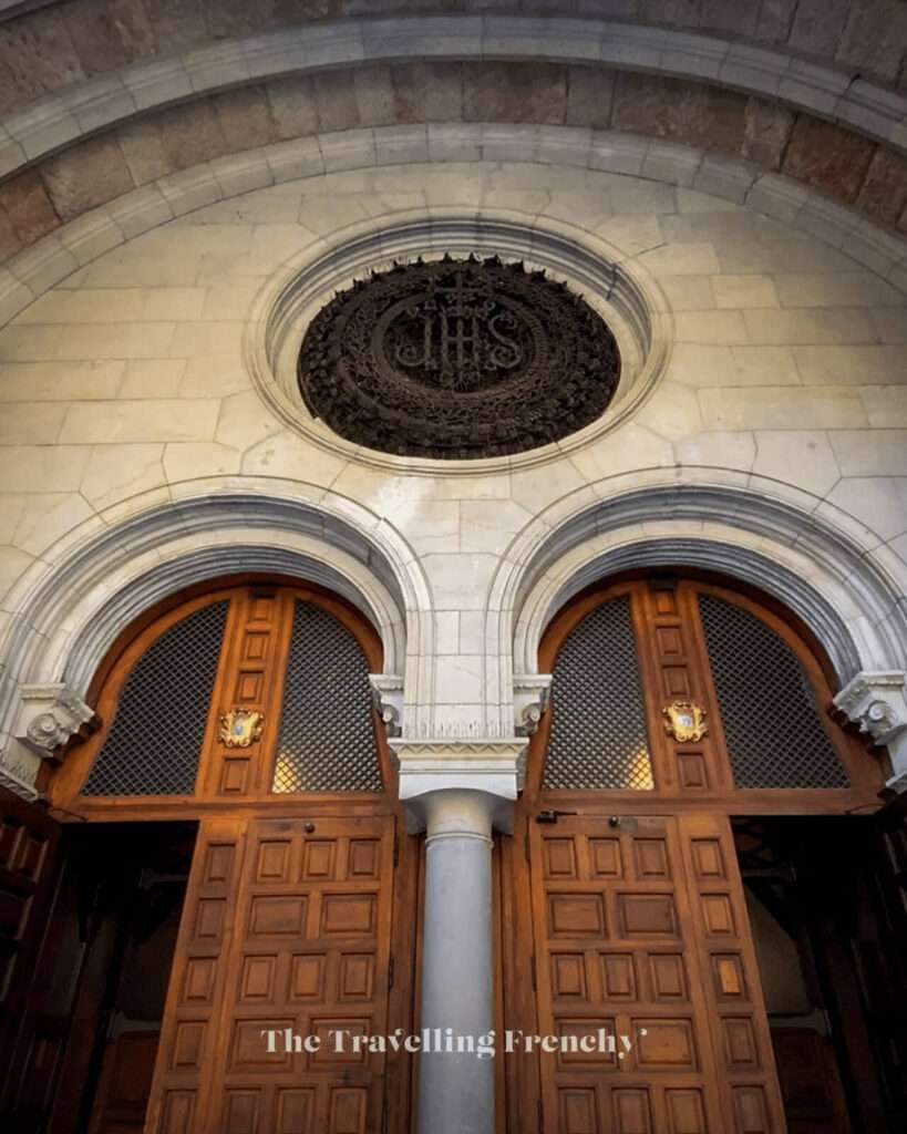 Door to the Basilica of the Sacred Heart of Jesus in Gijon, Spain