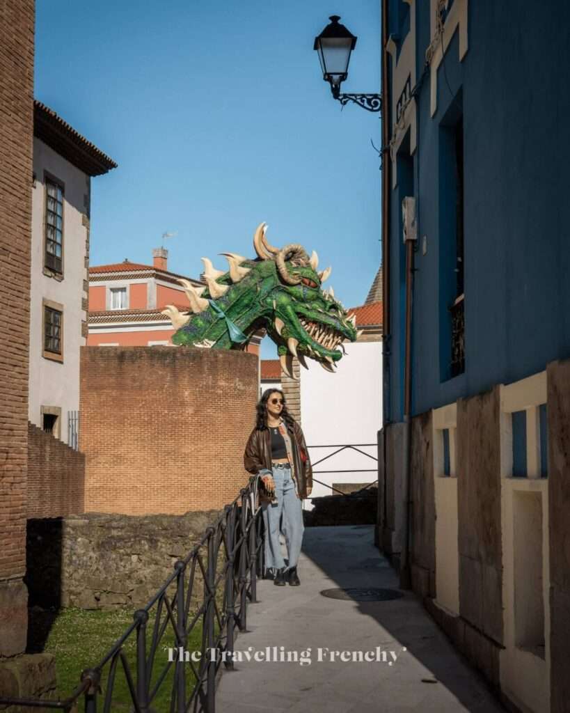 Dragon statue in Cimavilla, Gijon